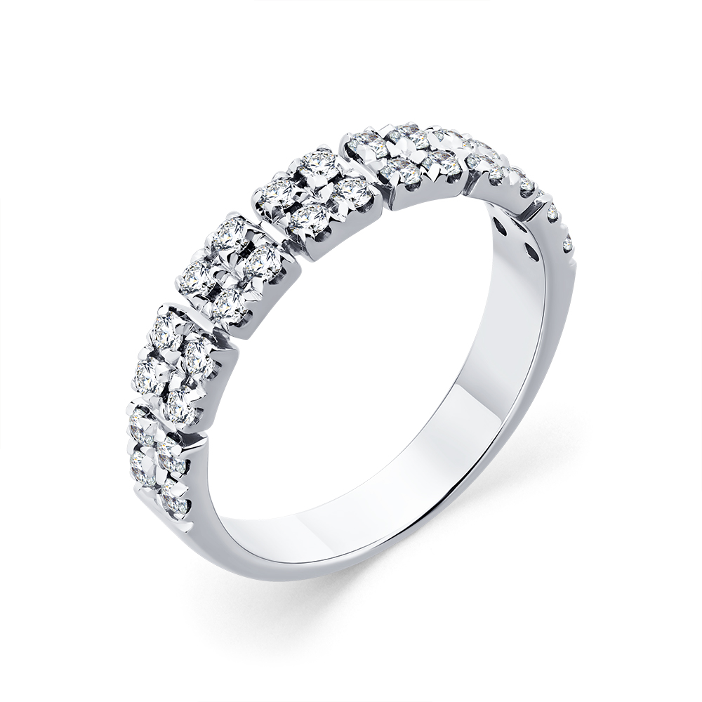 Inel din aur alb cu pietre Diamant