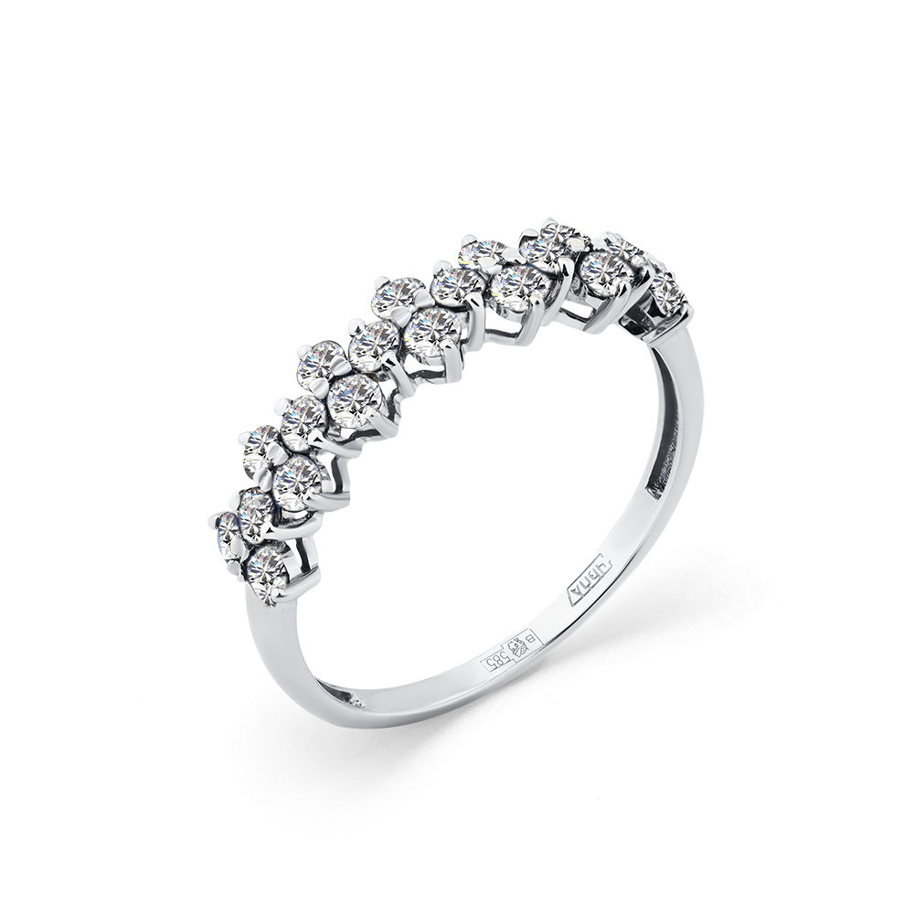 Inel din aur alb cu pietre Diamant