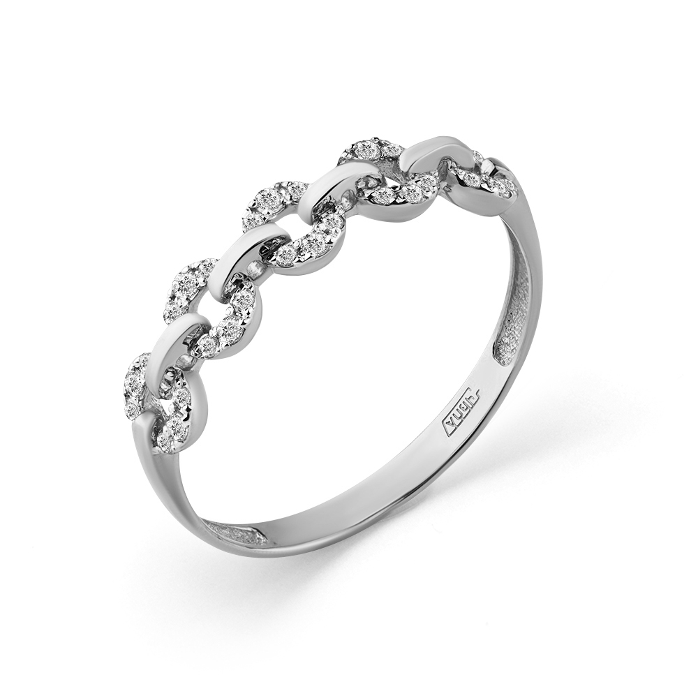 Inel din aur alb cu pietre Diamant