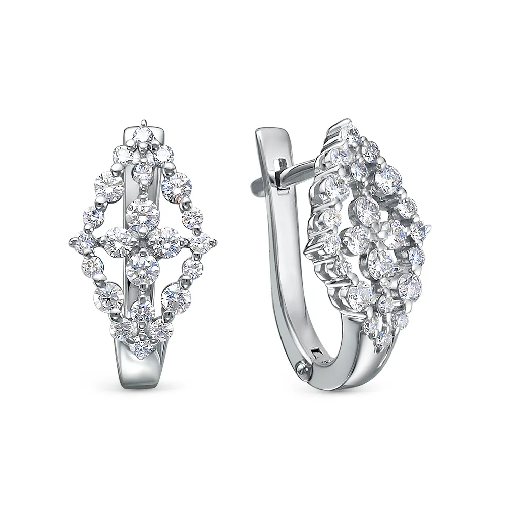 Cercei din aur alb cu Diamant