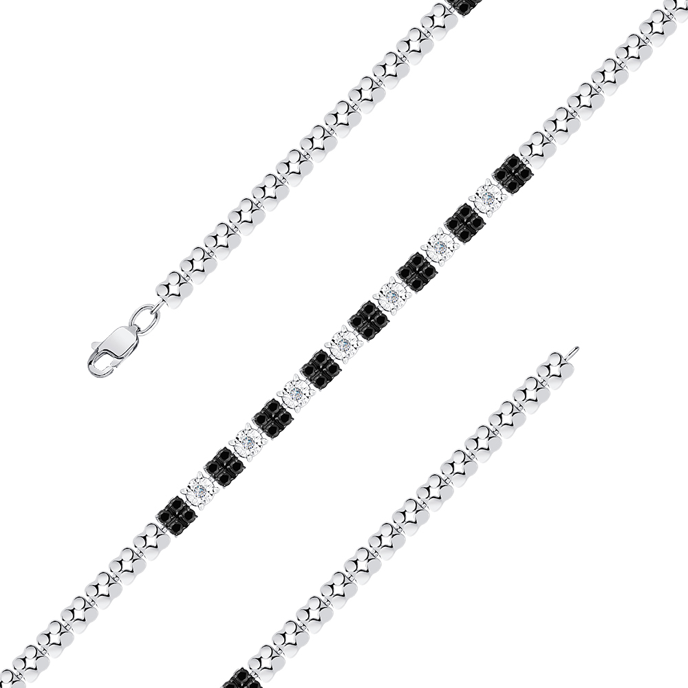 Brățară din aur alb cu pietre Diamant, Diamant negru