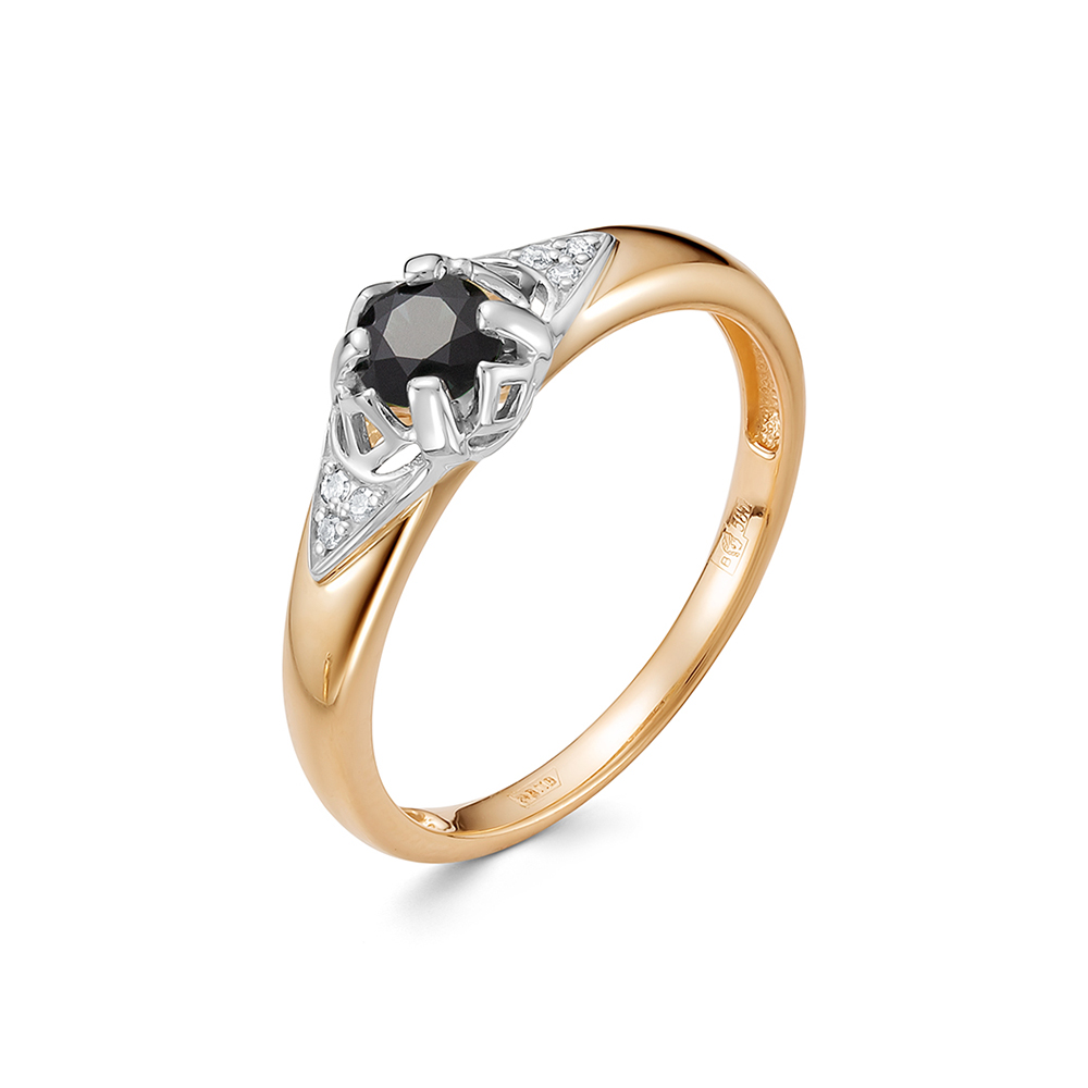 Inel din aur roșu cu pietre Diamant, Safir