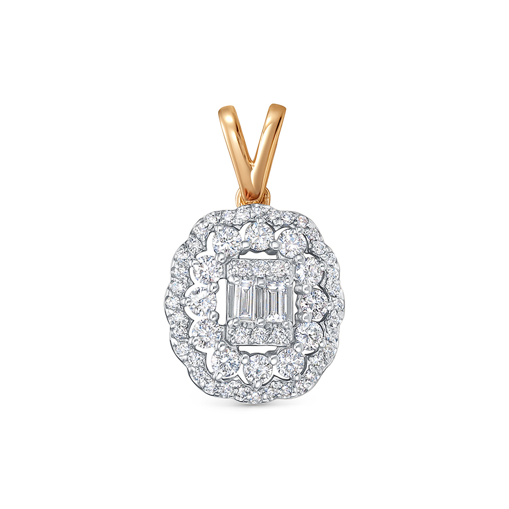 Pandantiv din aur roșu cu pietre Diamant