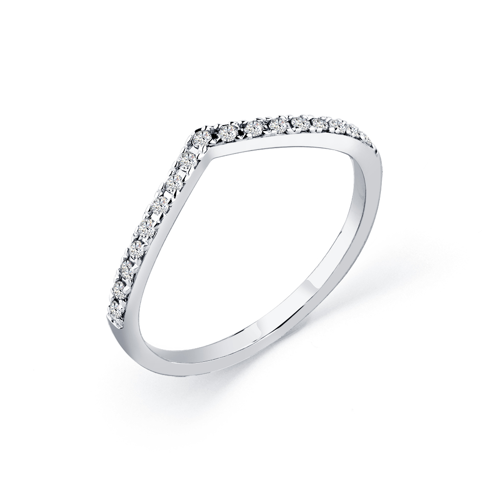 Inel din aur alb cu pietre Diamant
