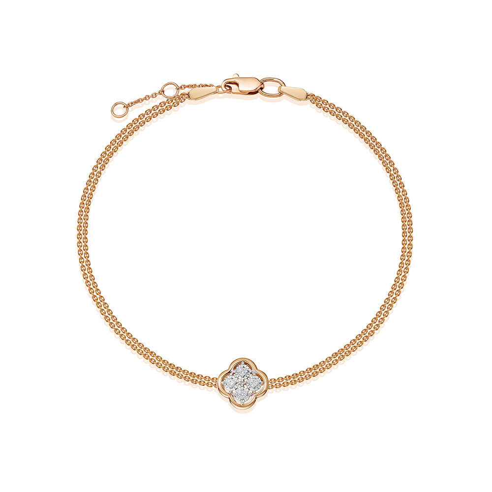 Brățară din aur roșu cu pietre Diamant