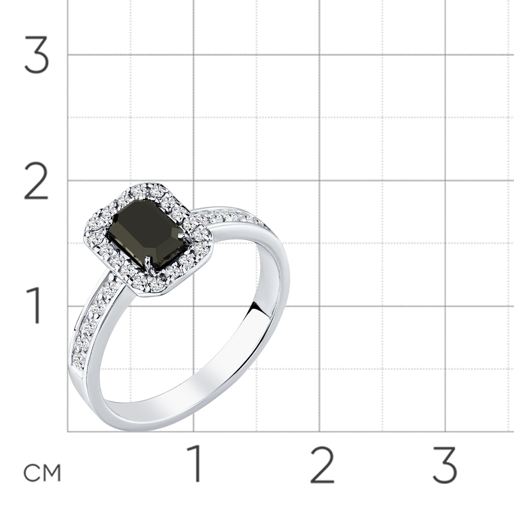 Inel din aur alb cu pietre Diamant, Diamant negru