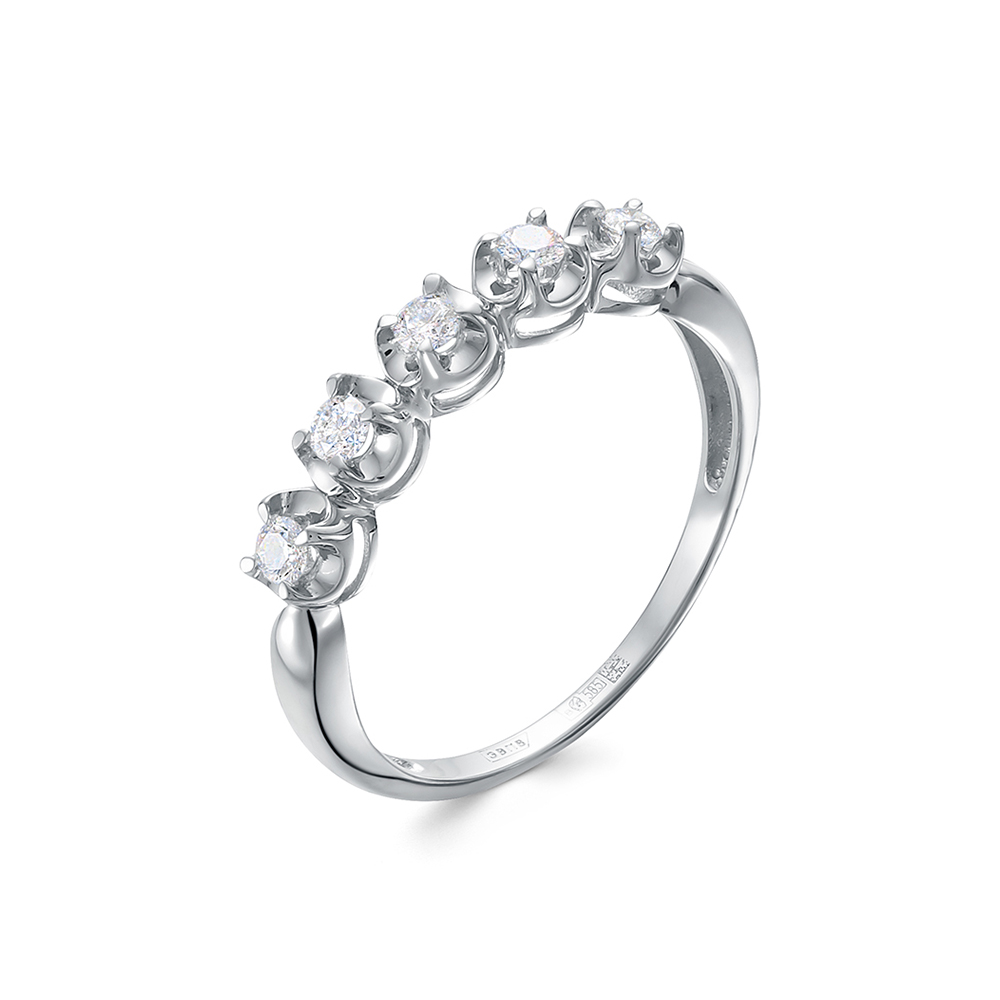 Inel din aur alb cu pietre Diamant