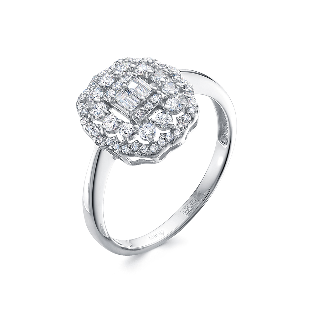 Inel din aur alb cu pietre Diamant