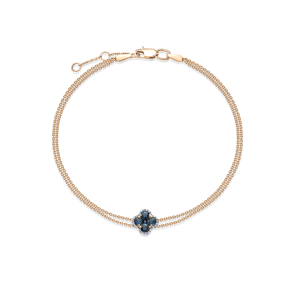 Brățară din aur roșu cu pietre Diamant, Safir