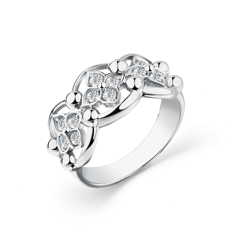 Inel din aur alb cu pietre Diamant