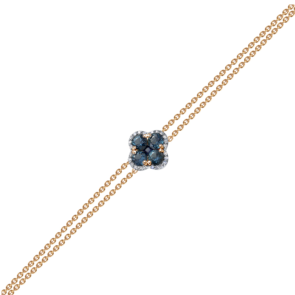 Brățară din aur roșu cu pietre Diamant, Safir