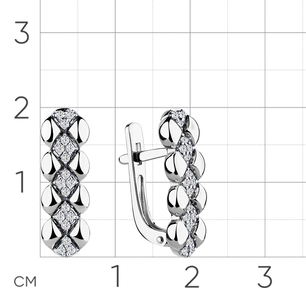 Cercei din aur alb cu pietre Diamant