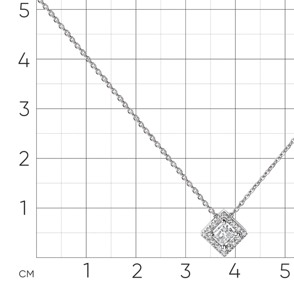 Colier din aur alb cu pietre Diamant