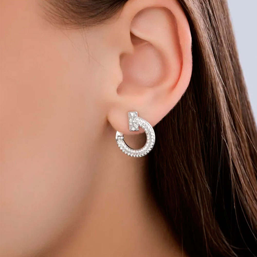Cercei din argint  cu pietre Cubic Zirconia Incolor