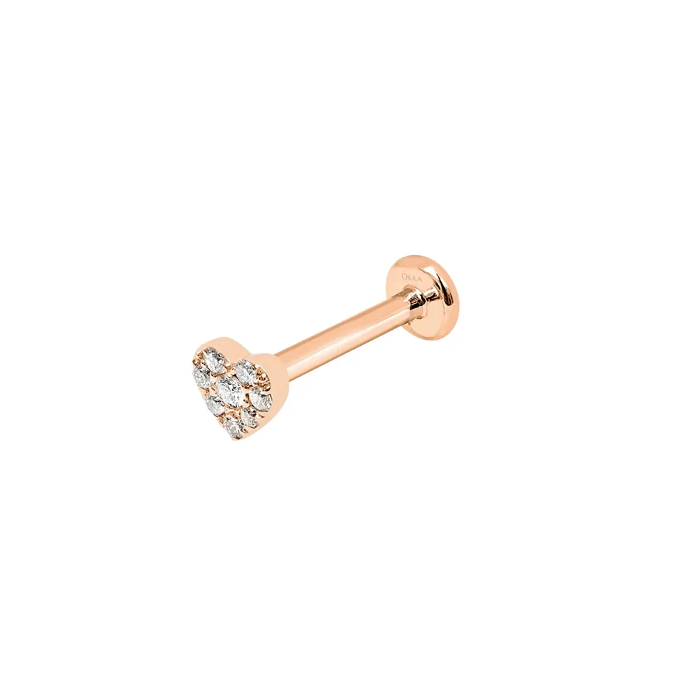Cercel din aur roz cu Diamant