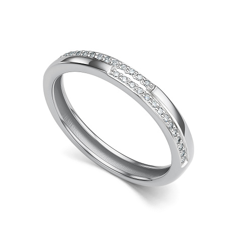 Inel din aur alb cu pietre Diamant