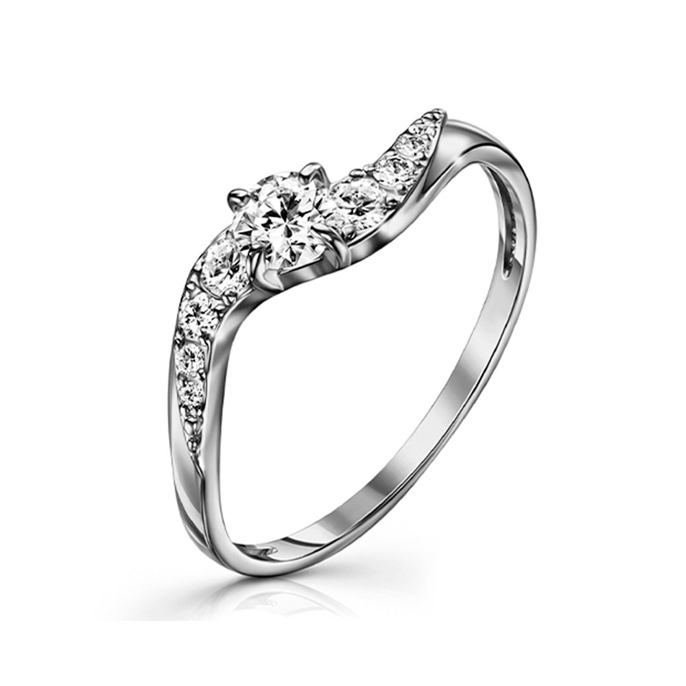 Inel din argint  cu pietre Cubic Zirconia Incolor