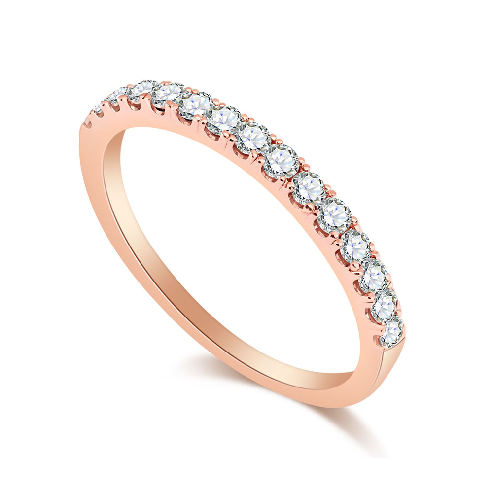 Verighetă din aur roșu cu pietre Diamant