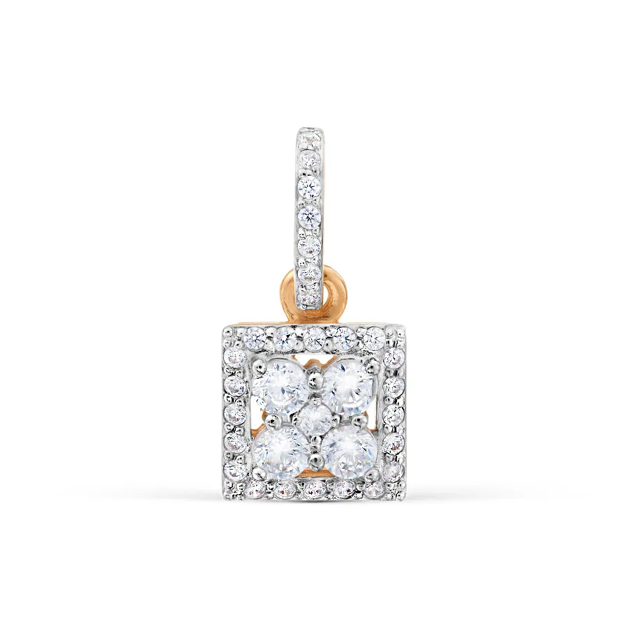 Pandantiv din aur roșu cu Cubic Zirconia Incolor