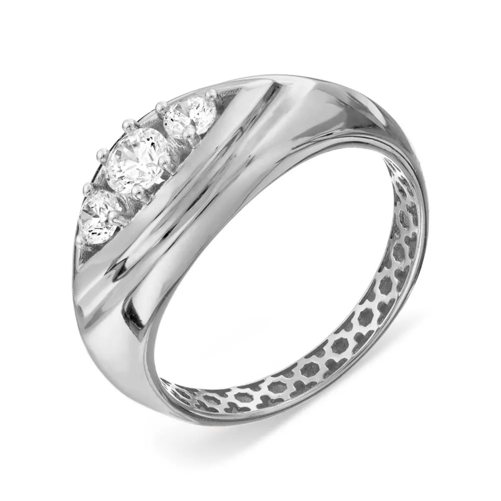 Inel din aur alb cu Cubic Zirconia Incolor