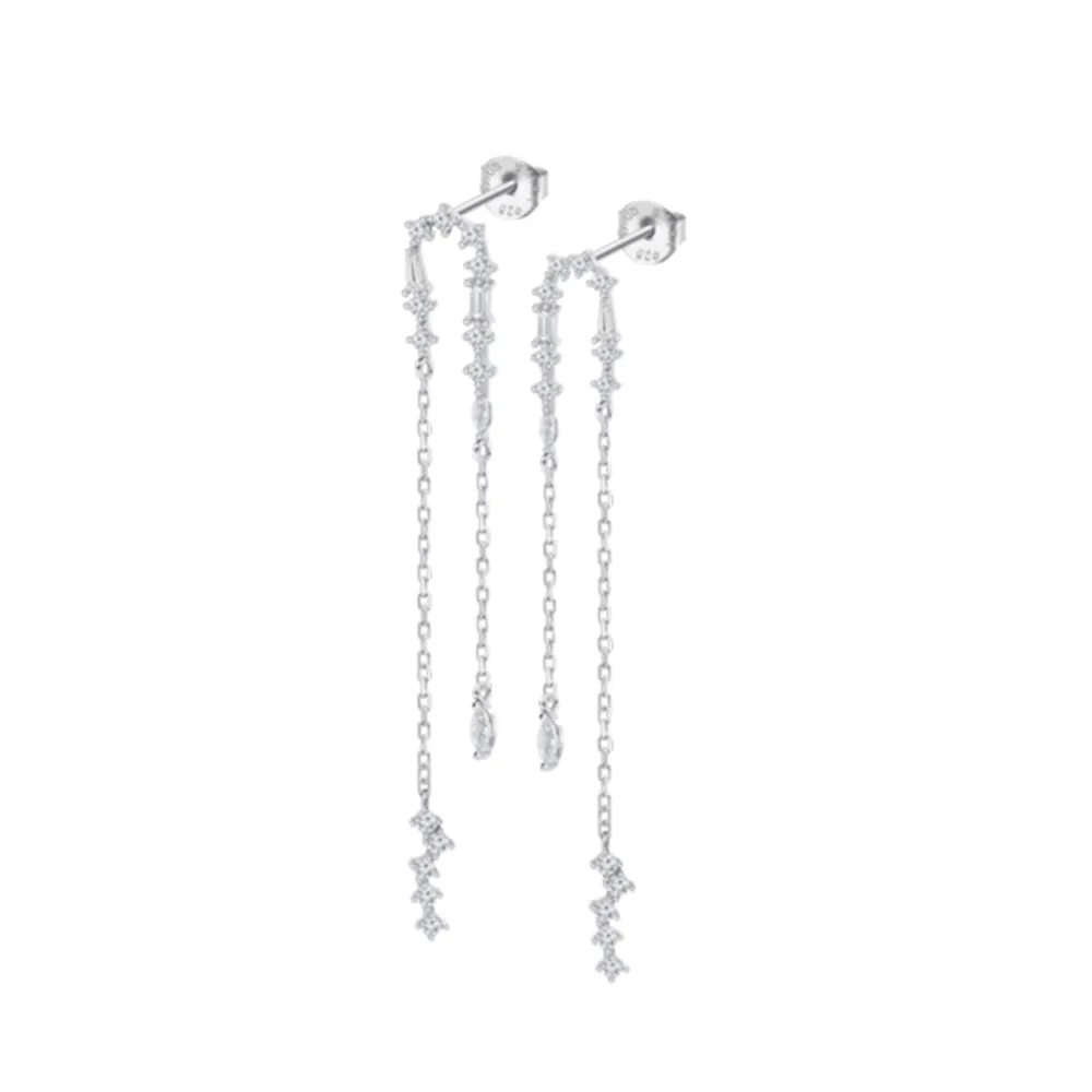 Cercei Pusete din argint cu Cubic Zirconia Incolor