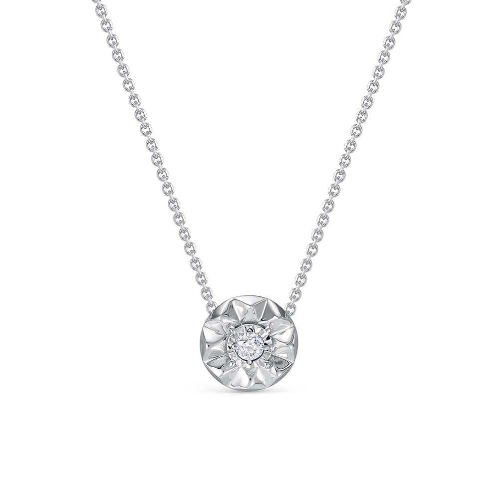 Colier din aur alb cu pietre Diamant