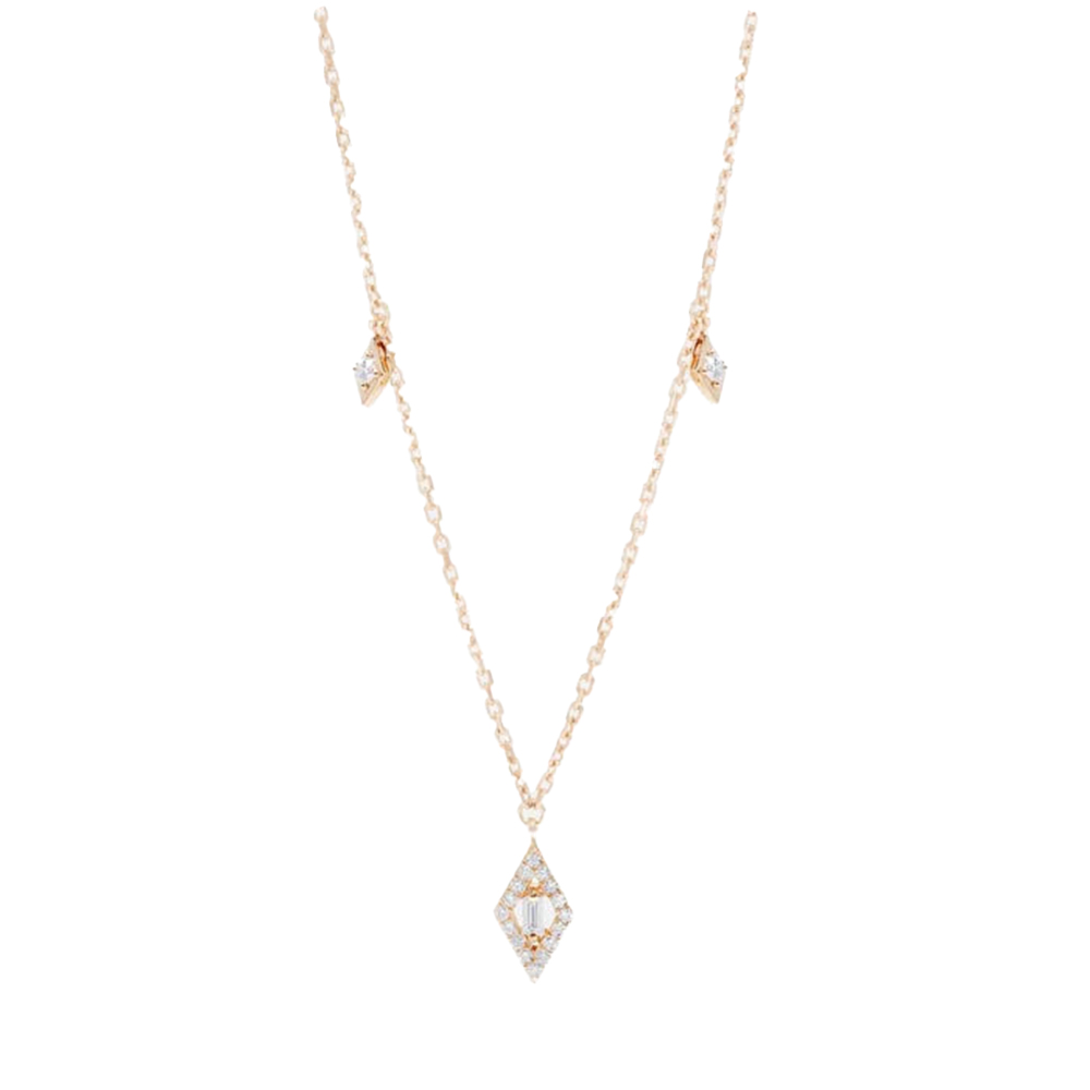 Colier din aur roz cu pietre Diamant
