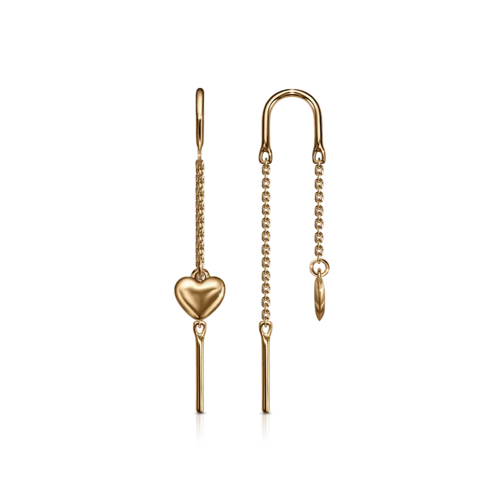 Серьги Продёвки из красного золота без камней