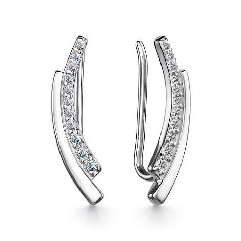 Cercei din argint  cu pietre Cubic Zirconia Incolor