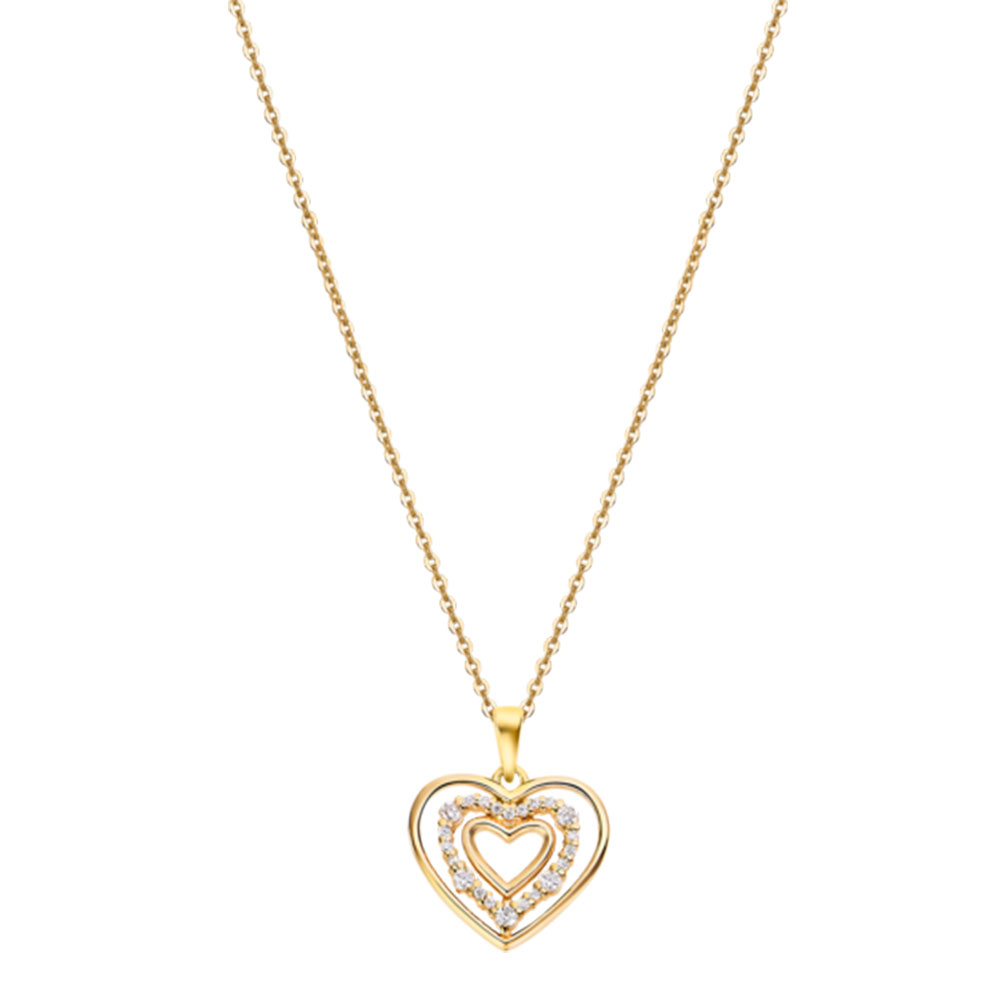 Colier din argint placat cu aur  cu pietre Cubic Zirconia Incolor