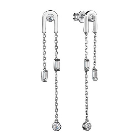 Cercei Pusete din argint  cu pietre Cubic Zirconia Incolor