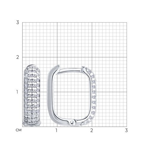 Cercei Creole din argint  cu pietre Cubic Zirconia Incolor