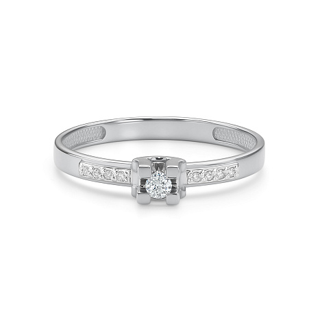 Inel din aur alb cu pietre Diamant