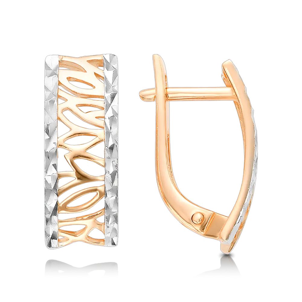 Cercei din aur roșu fără pietre