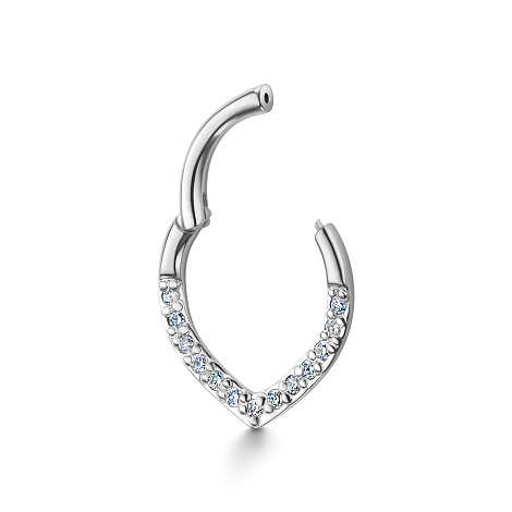 Серьга Одиночная из белого золота с камнями Бриллиант