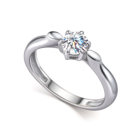 Кольцо из серебра с камнями Муассанит