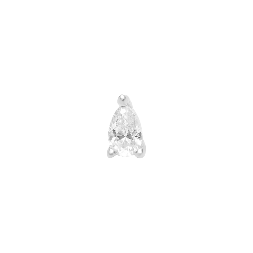 Cercel din aur alb cu pietre Diamant