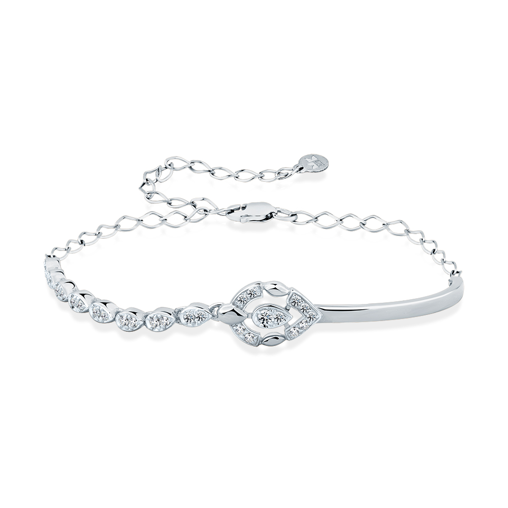 Браслет из белого золота с камнями Бриллиант