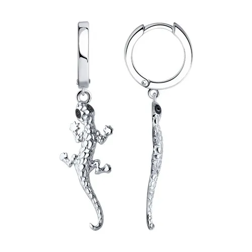 Cercei Creole din argint cu Cubic Zirconia Negru