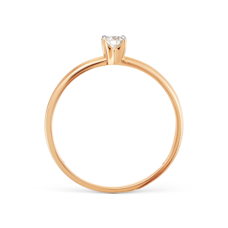 Кольцо из красного золота с камнями Бриллиант