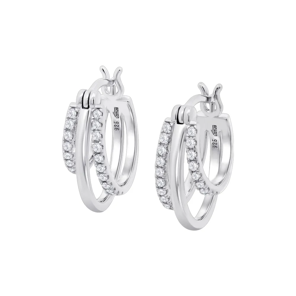 Cercei din argint cu Cubic Zirconia Incolor