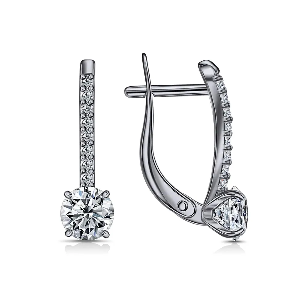 Cercei din aur alb cu Cubic Zirconia Incolor