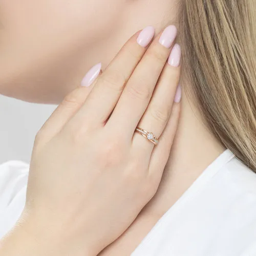 Inel din aur roșu cu Diamant