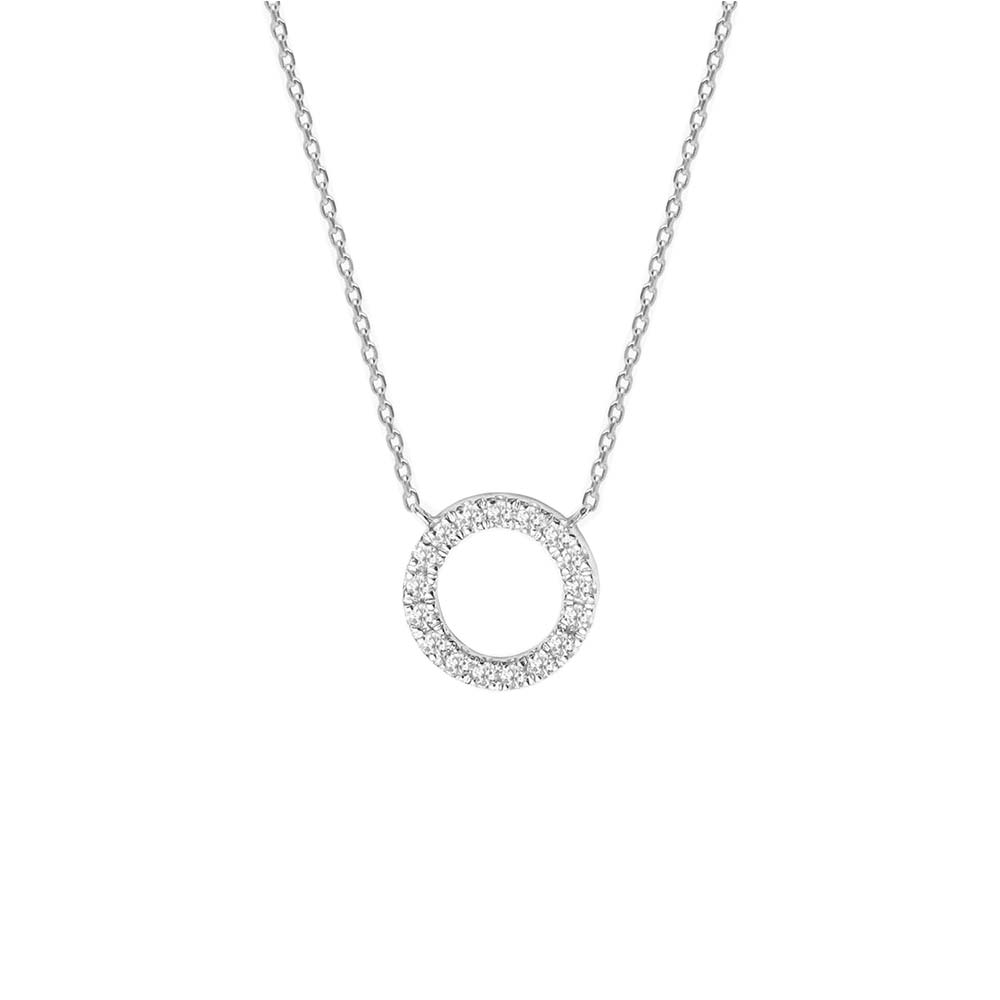 Colier din aur alb cu pietre Diamant