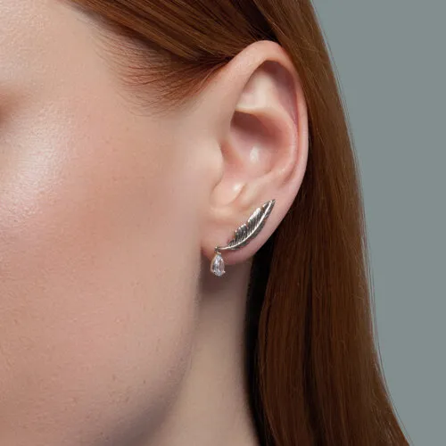Cercei din argint cu Cubic Zirconia Incolor