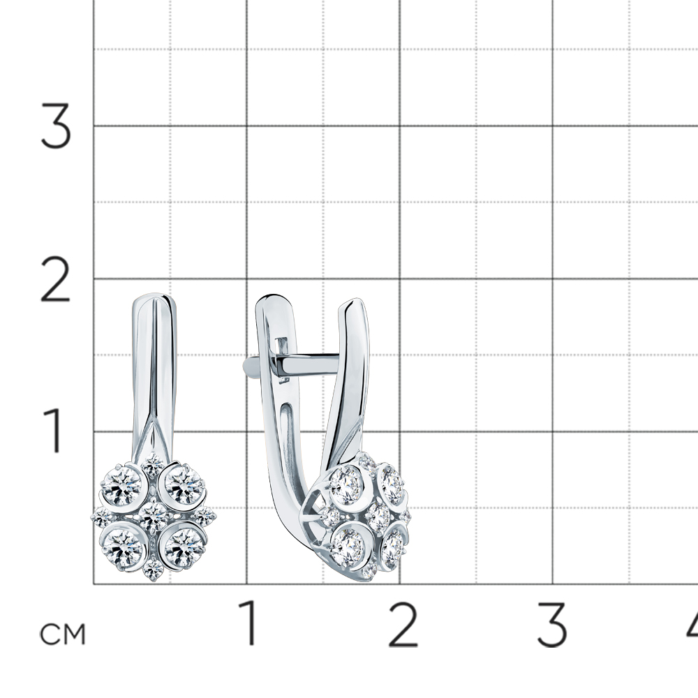 Cercei din aur alb cu pietre Diamant