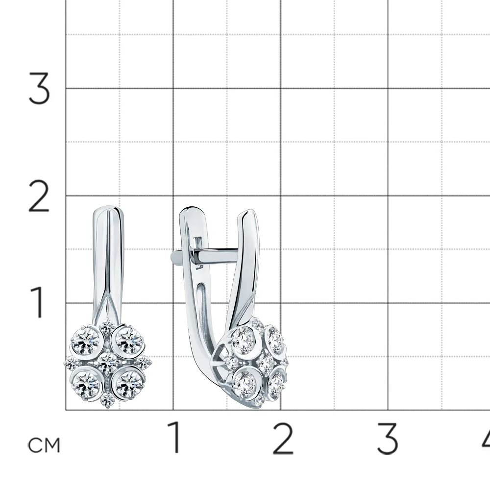 Cercei din aur alb cu Diamant