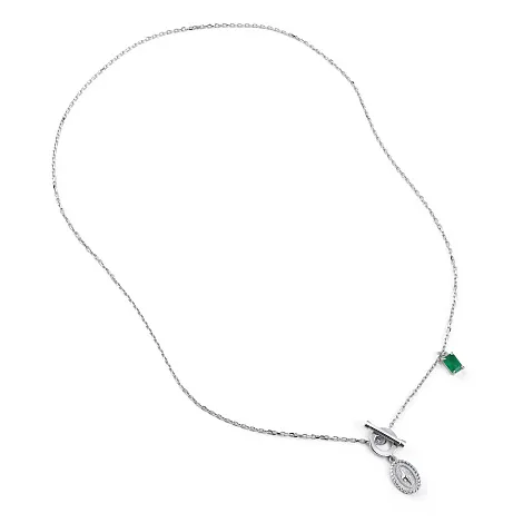 Colier din argint cu Agat verde