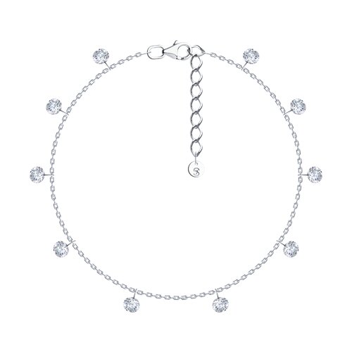 Браслет из серебра с камнями Фианит