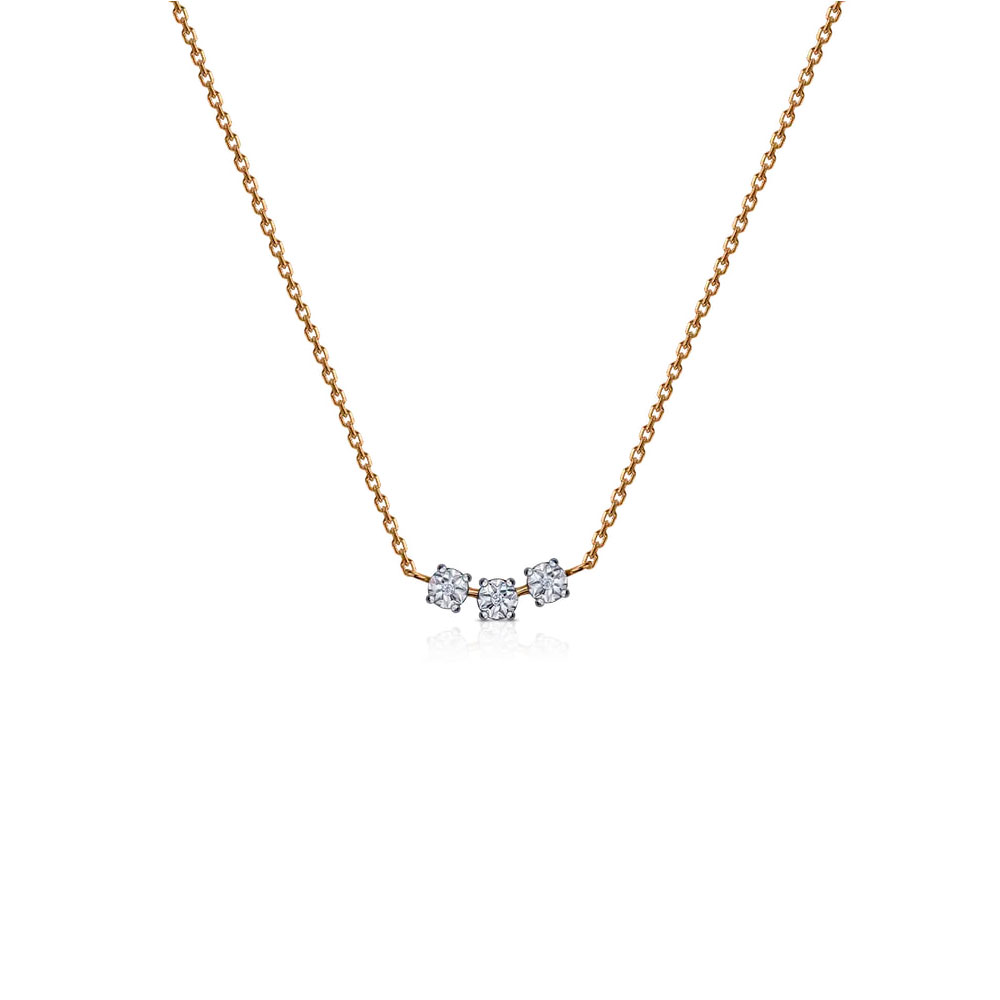 Colier din aur roșu cu Cubic Zirconia Incolor